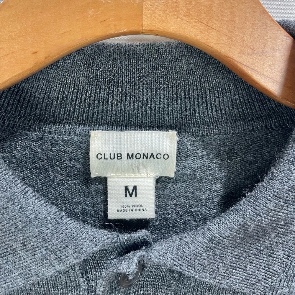 Club Monaco 100% Wool Long Sleeve Polo Sweater Size M - Picture 4 of 6